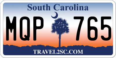 SC license plate MQP765