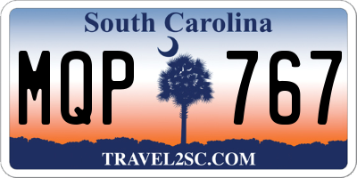 SC license plate MQP767