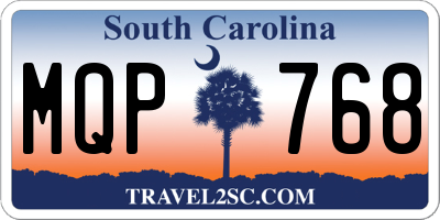 SC license plate MQP768