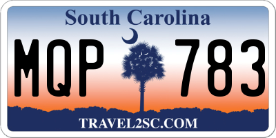 SC license plate MQP783