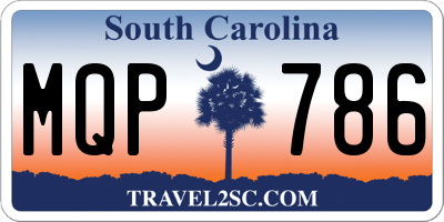 SC license plate MQP786