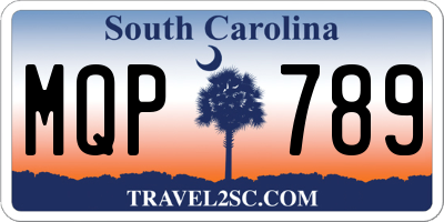 SC license plate MQP789