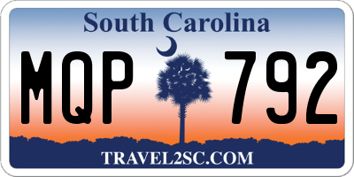 SC license plate MQP792