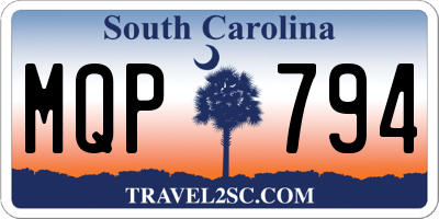 SC license plate MQP794
