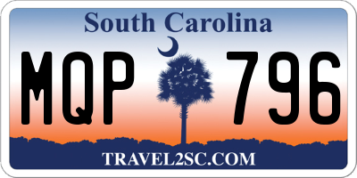 SC license plate MQP796
