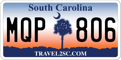SC license plate MQP806