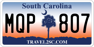 SC license plate MQP807
