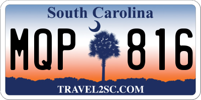 SC license plate MQP816