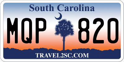 SC license plate MQP820