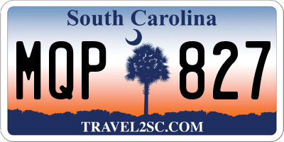 SC license plate MQP827