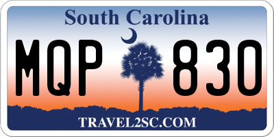 SC license plate MQP830