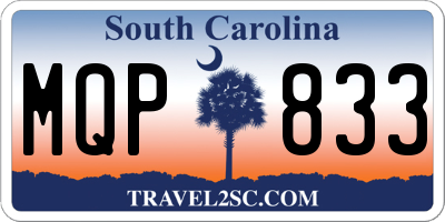 SC license plate MQP833