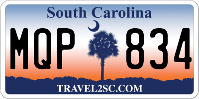 SC license plate MQP834