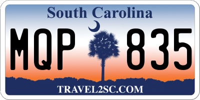 SC license plate MQP835