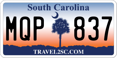 SC license plate MQP837