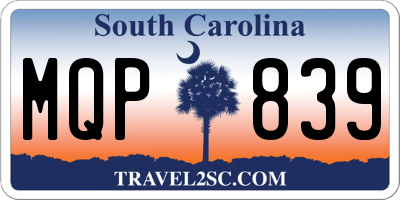 SC license plate MQP839