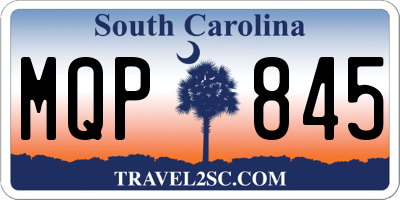 SC license plate MQP845