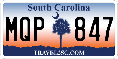 SC license plate MQP847