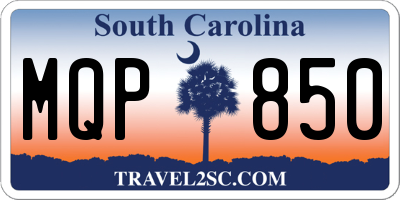 SC license plate MQP850