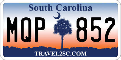 SC license plate MQP852