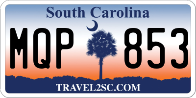 SC license plate MQP853