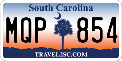 SC license plate MQP854