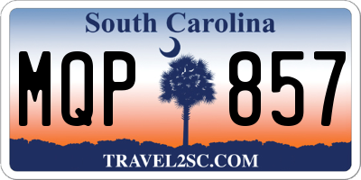 SC license plate MQP857
