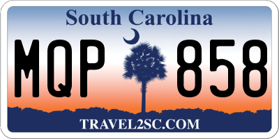 SC license plate MQP858