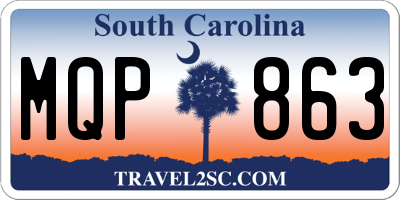 SC license plate MQP863