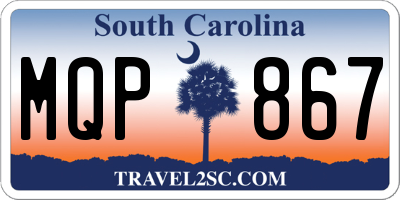 SC license plate MQP867