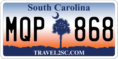 SC license plate MQP868