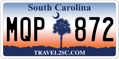 SC license plate MQP872