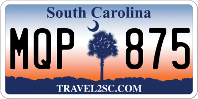 SC license plate MQP875