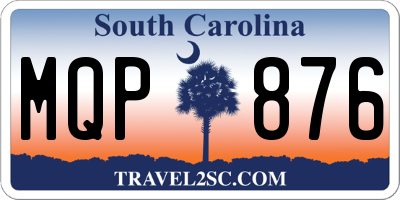 SC license plate MQP876