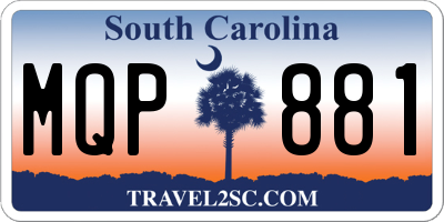 SC license plate MQP881