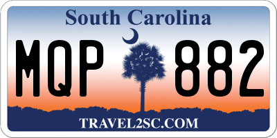 SC license plate MQP882