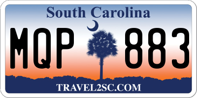 SC license plate MQP883