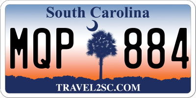 SC license plate MQP884