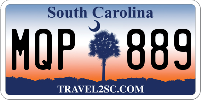 SC license plate MQP889