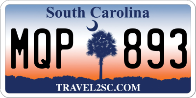 SC license plate MQP893