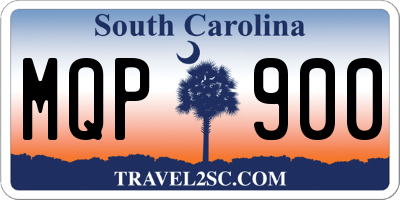 SC license plate MQP900