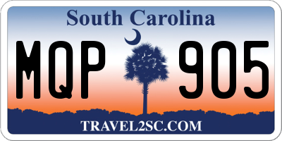 SC license plate MQP905