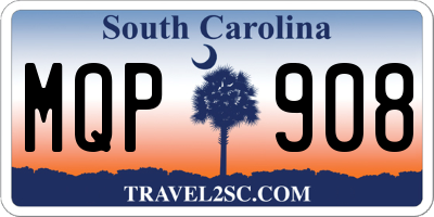 SC license plate MQP908