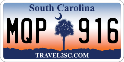 SC license plate MQP916