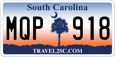 SC license plate MQP918