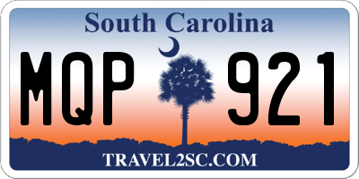 SC license plate MQP921