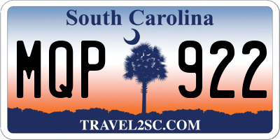 SC license plate MQP922