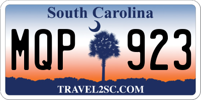 SC license plate MQP923