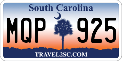 SC license plate MQP925