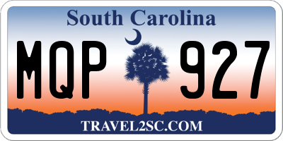 SC license plate MQP927